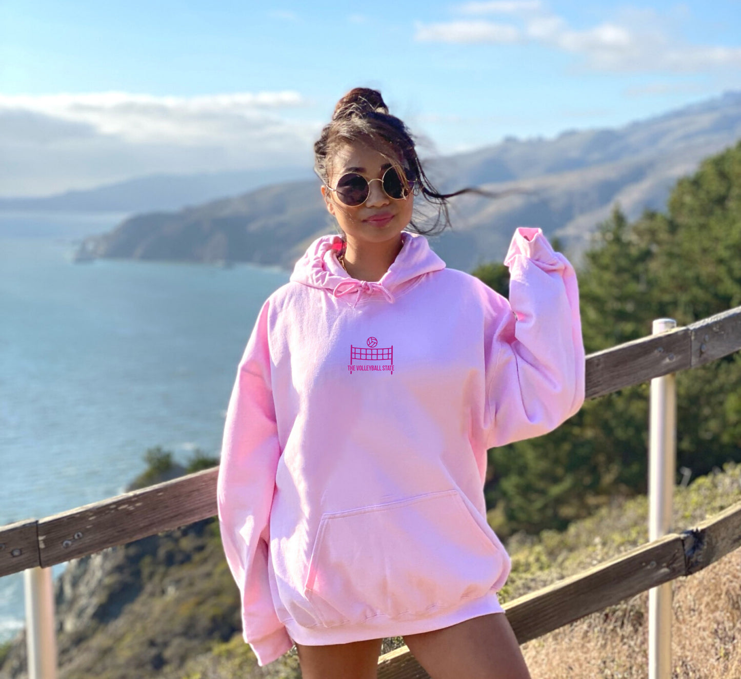 Summer Beach Volleyball Net Hoodie