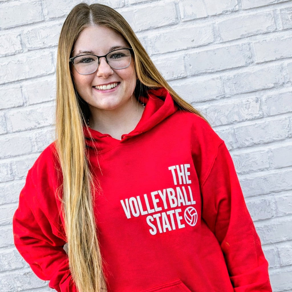 Volleyball State Hoodie-Red