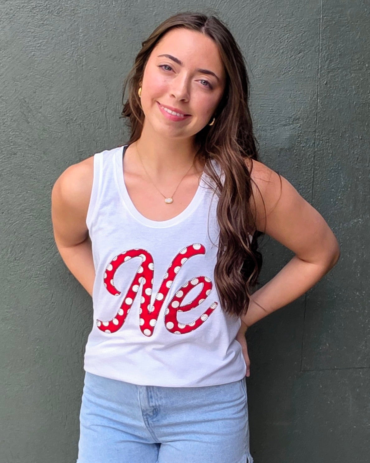NE Cursive Big Polka Dot Tank