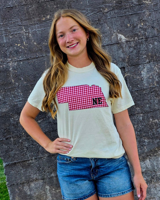 NE Gingham State T-shirt