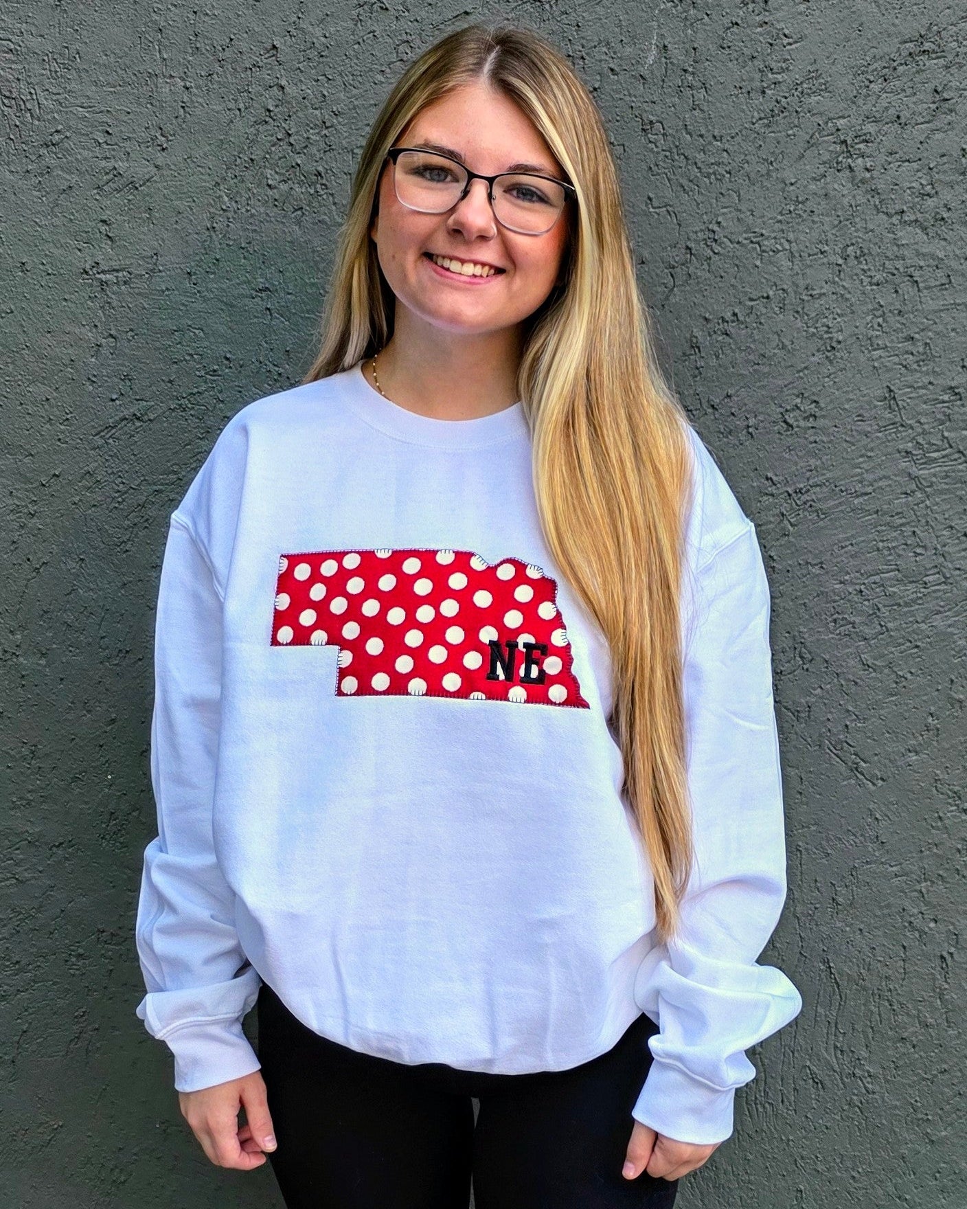NE Big Polka Dot State Sweatshirt