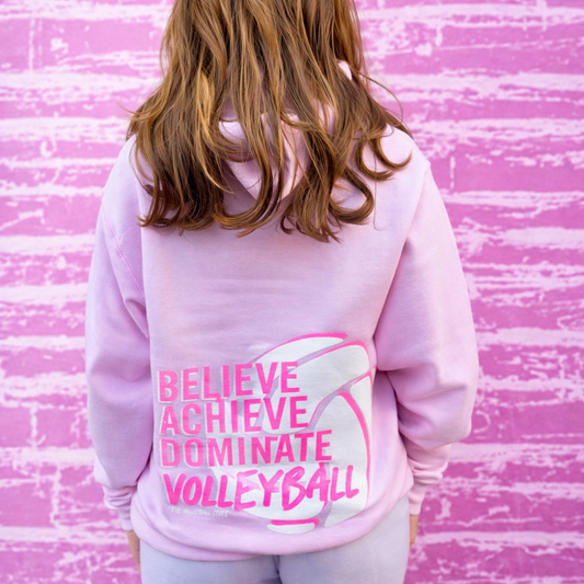 All Day Every Day Volleyball Hoodie-Light Pink