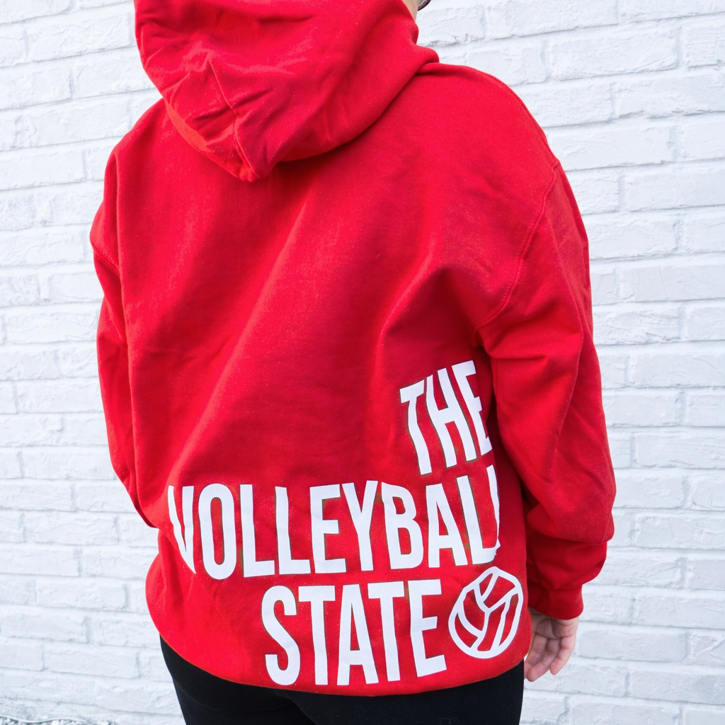 Volleyball State Hoodie-Red